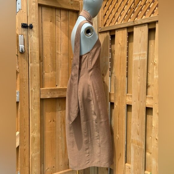 🆕 CULT GAIA 🧿 NWOT Romia Button-Detail Dress, Affogato Brown - Sz M - Picture 9 of 16